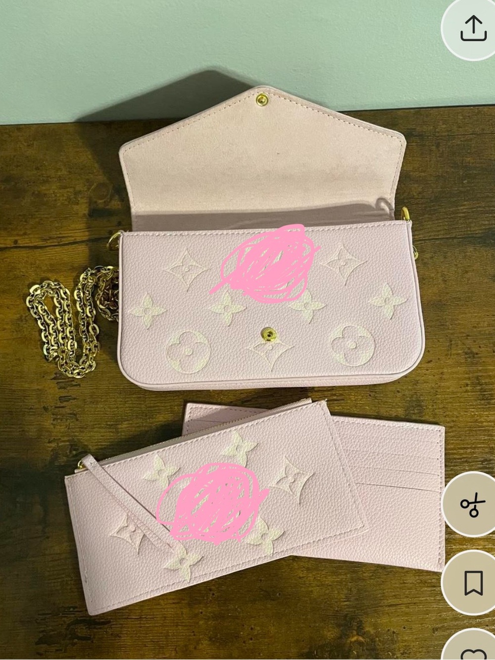 Pink Monogram Crossbody Wallet (Brand Unclear) - Picture 2 of 3